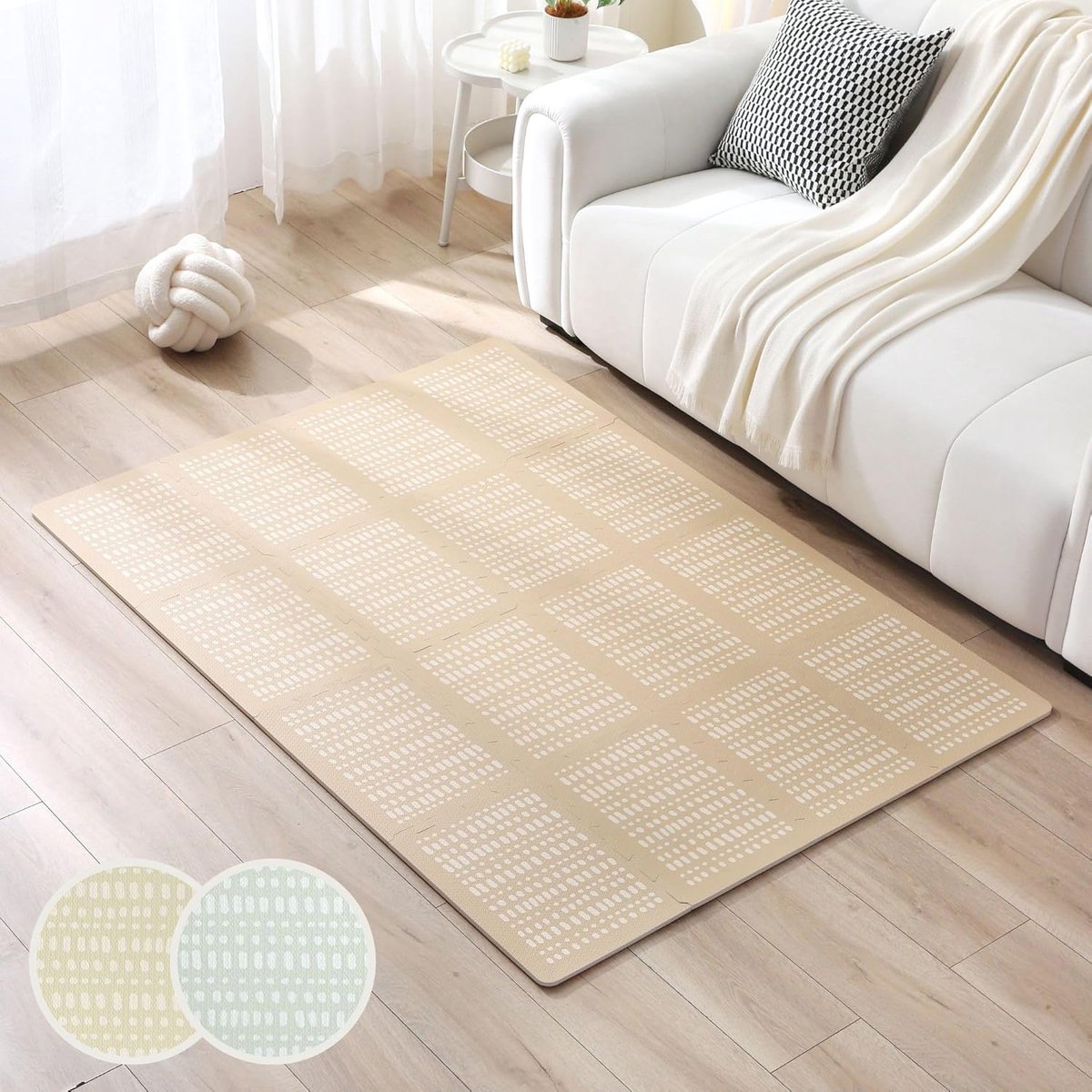 Hakuna Mat grote Puzzelmat voor babys Hygge 1,7x1,2m - Stijlvolle Speelmat Baby in milieuvriendelijke verpakking - Niet-giftige, Geurloze Speelmat - 48 Driehoekige Tegels, 20 Zijranden