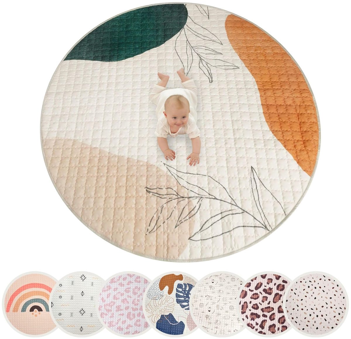 Hakuna Matte Gewatteerde Speelmat Baby 150cm - Extra dik 1,5cm Zacht Babykruipkleed - Babyspeelkleed met antislipbodem voor kruipen, box - Machinewasbaar Babyspeeltapijt - Kruipmat - Speelkleed Baby