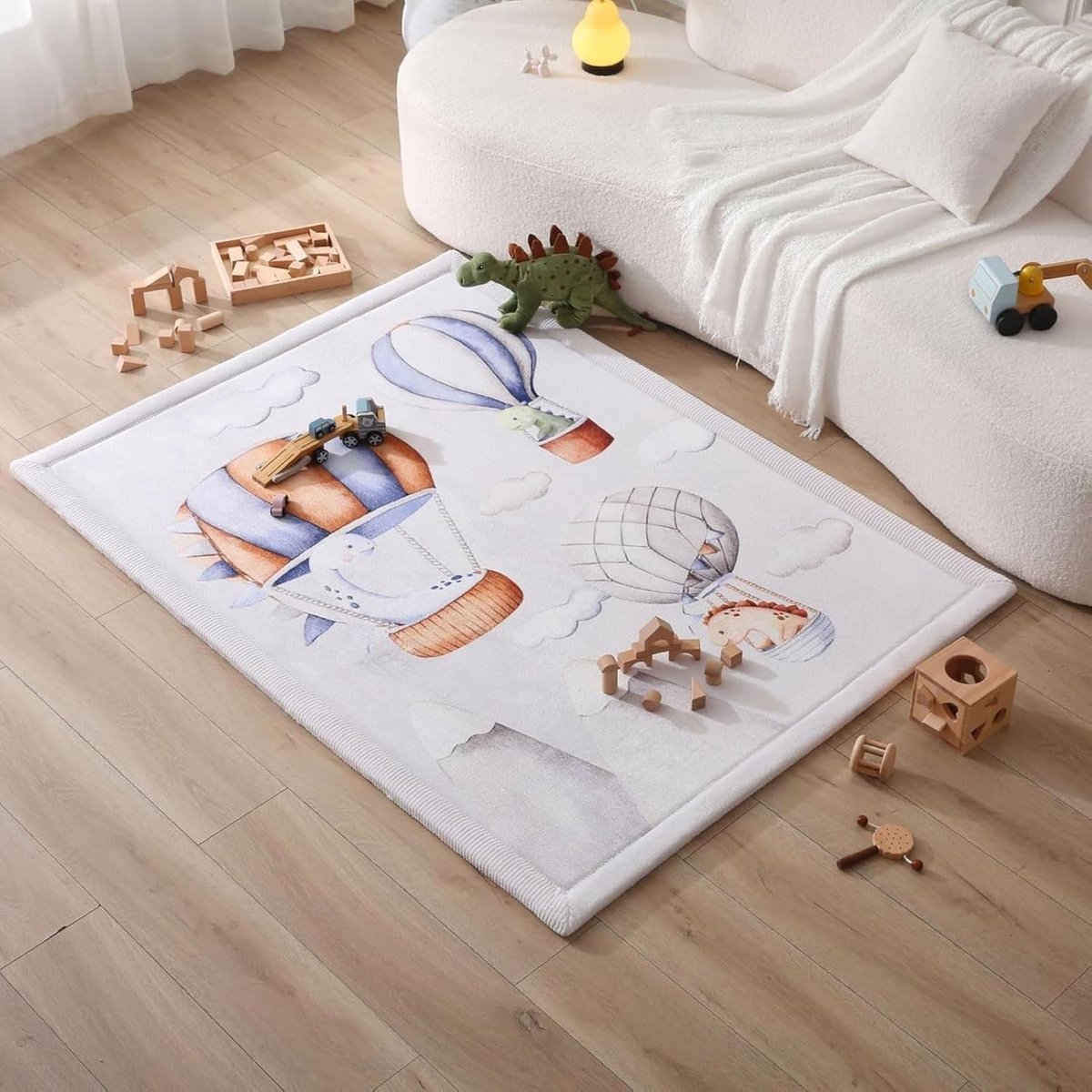 Hakuna Matte Wolkzachte Fluwelen Mat Speelmat baby 170 x 120 x 2,5 cm - Kindertapijt met hoogwaardig traagschuim - Baby speelkleed met antislipbasis - Babykruipmat, kinderkamertapijt