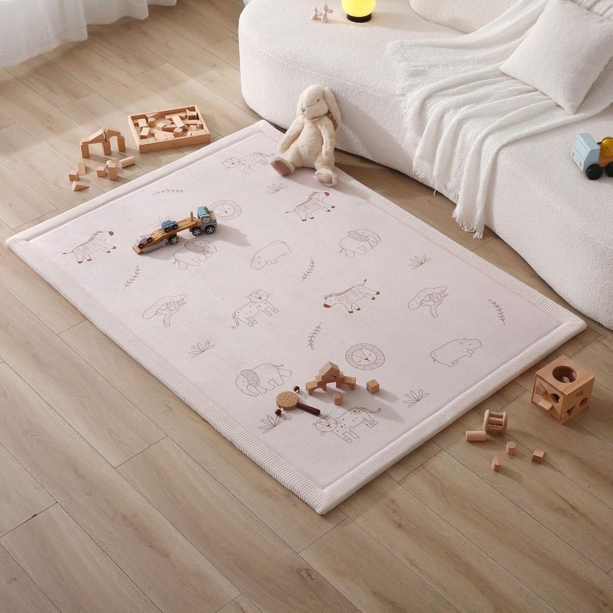Hakuna Matte Wolkzachte Fluwelen Mat Speelmat baby 170 x 120 x 2,5 cm - Kindertapijt met hoogwaardig traagschuim - Baby speelkleed met antislipbasis - Babykruipmat, kinderkamertapijt