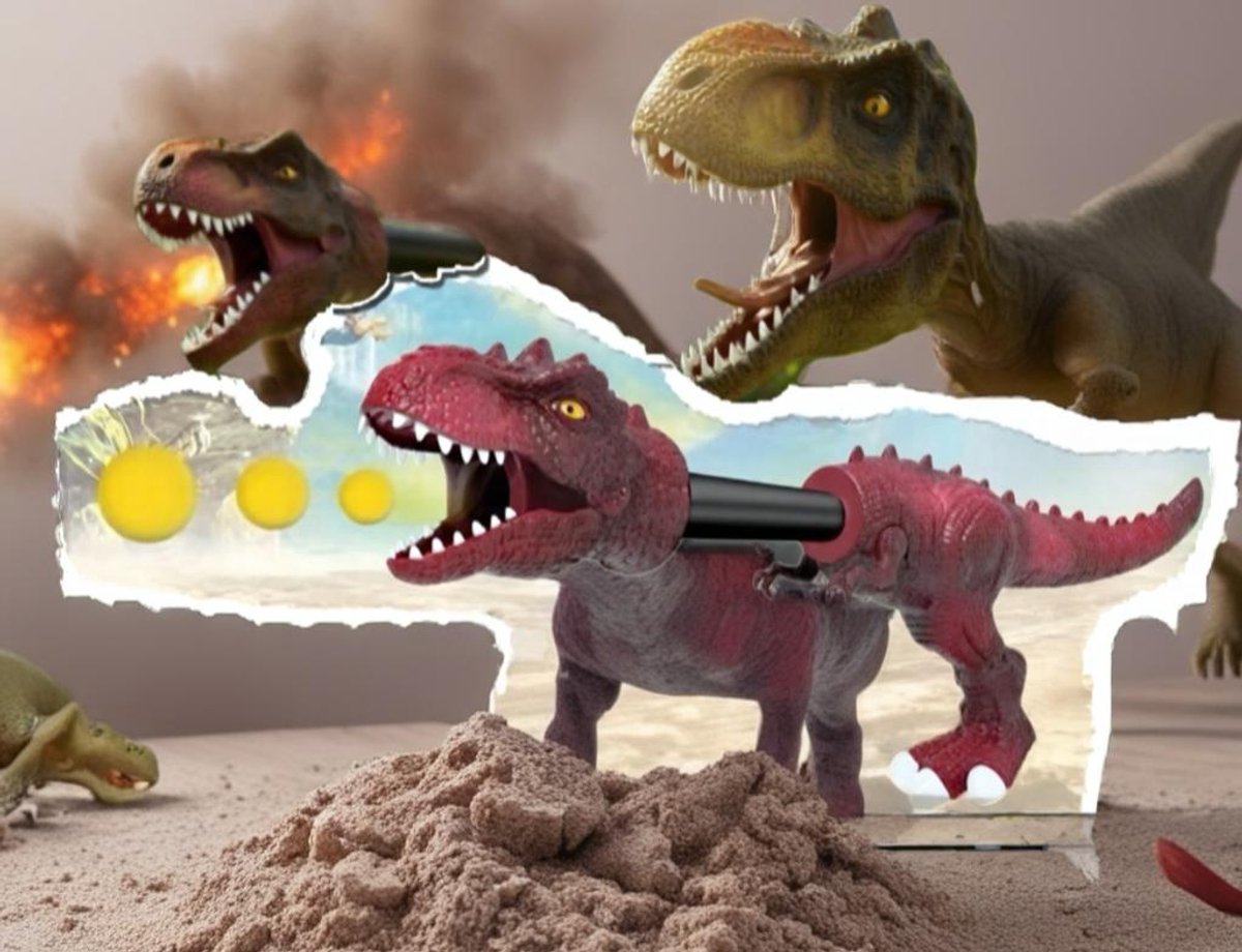 Dino Luchtgeweer - Dinosaurus Pistool - Speelgoedpistool - 40 cm - Zachte Balletjes - Dinosaurus speelgoed
