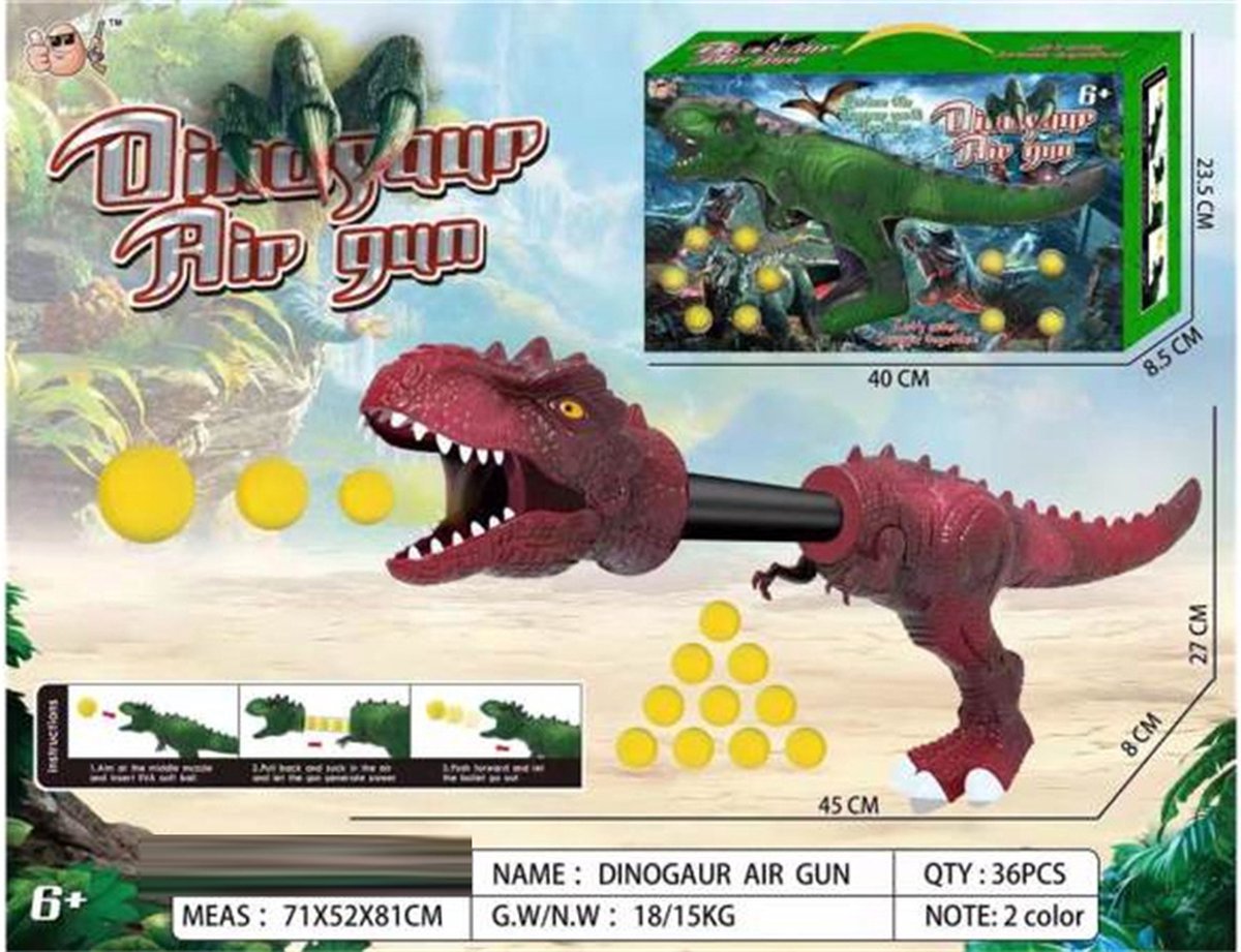 Dino pistool Luchtgeweer dinosaurus pistool met balletjes shot gun 40cm