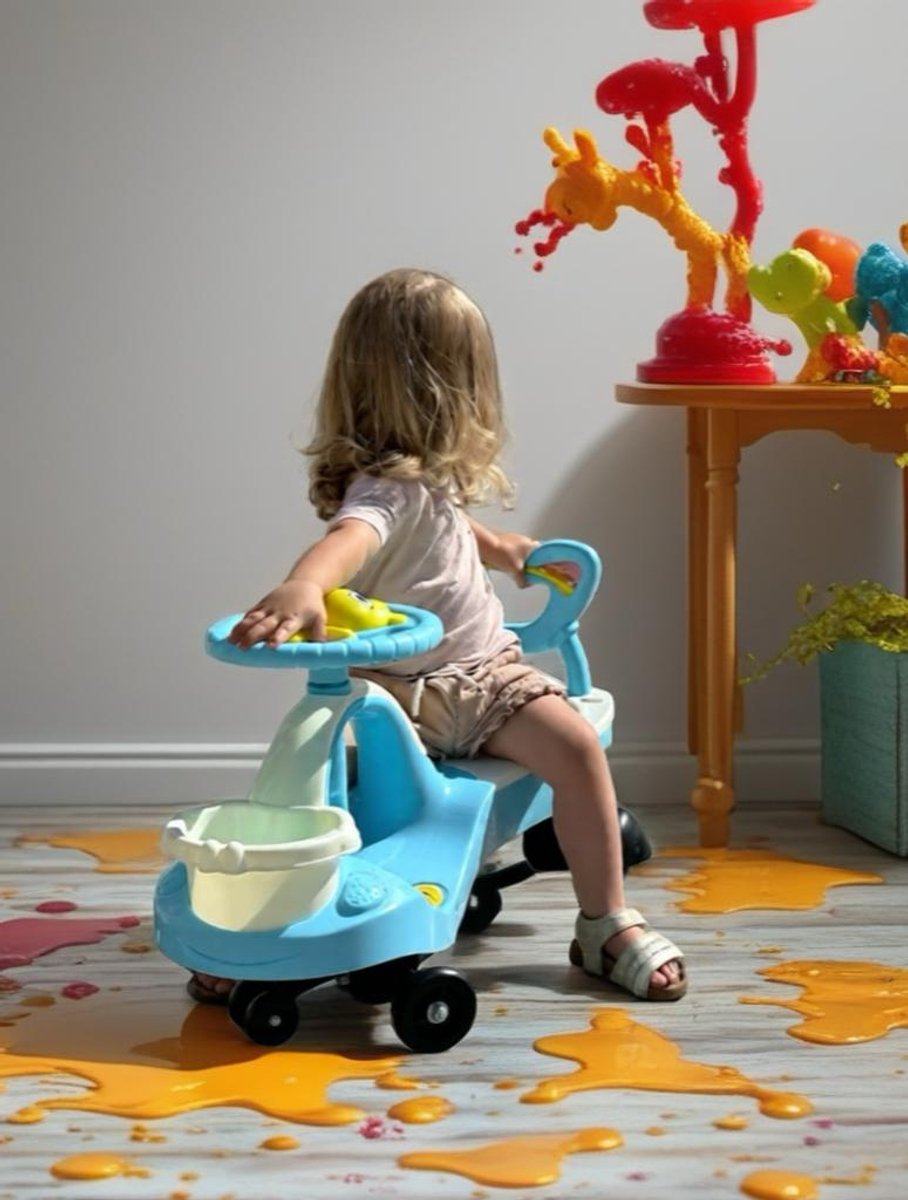 Plasmacar wigglecar - pastel blauwe loopauto - 1 stuk - geschikt voor kinderen vanaf 2,5 jaar met een belasting tot 100 kg