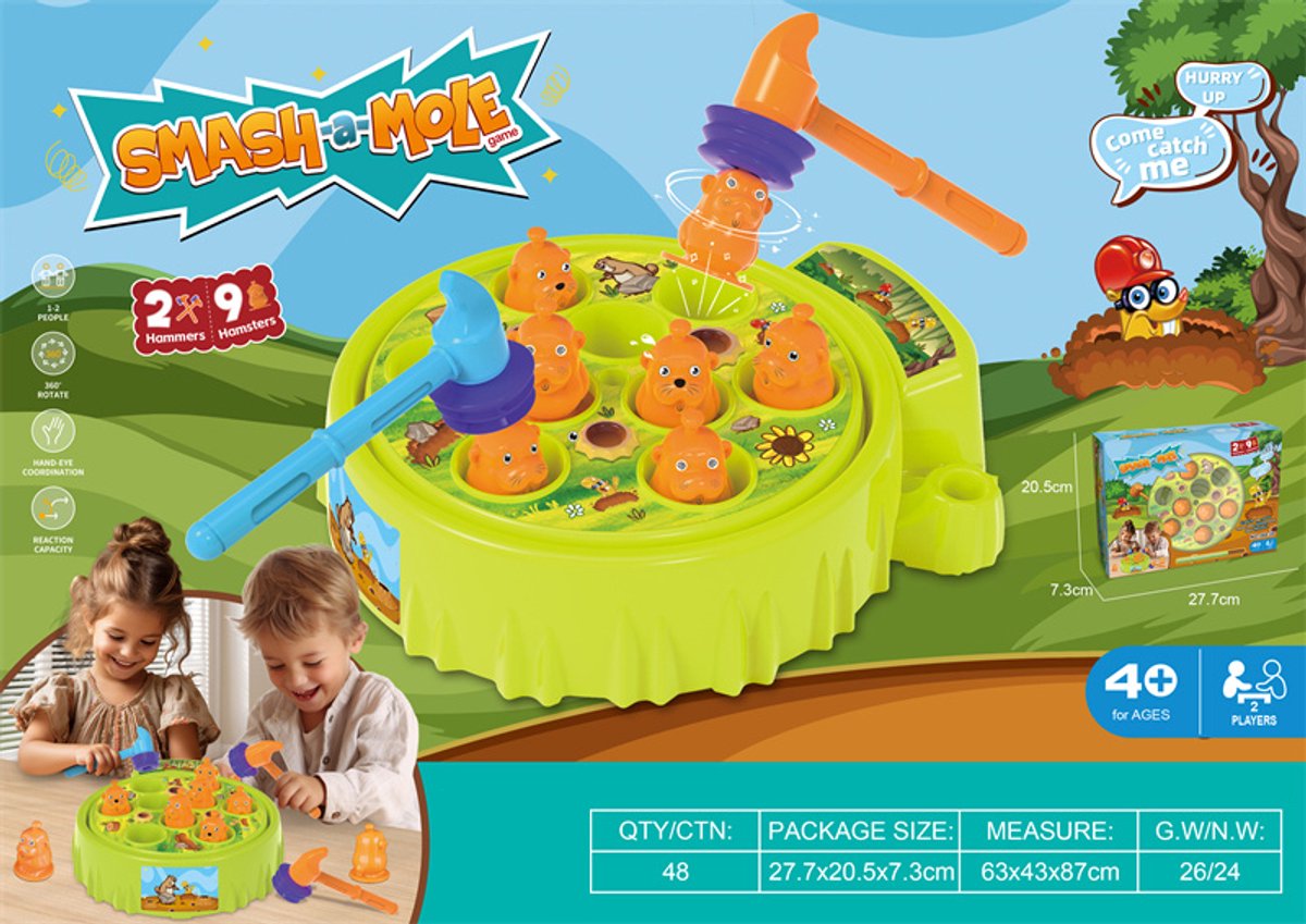 Vang de mollen - smash a mole actiespel - educatief spel whack a mole