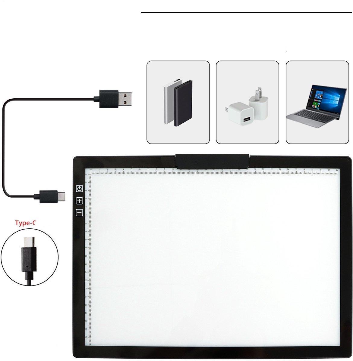 Tekenbord A3-Tekenen & kleuren- Tekenbord Kinderen - Traploos dimmen -Met schaal-Lightpad diamond painting -Bescherm de ogen- Diamond Painting en accessoires-Tekenen & Kleuren-Lightpads-Tekenbenodigdheden