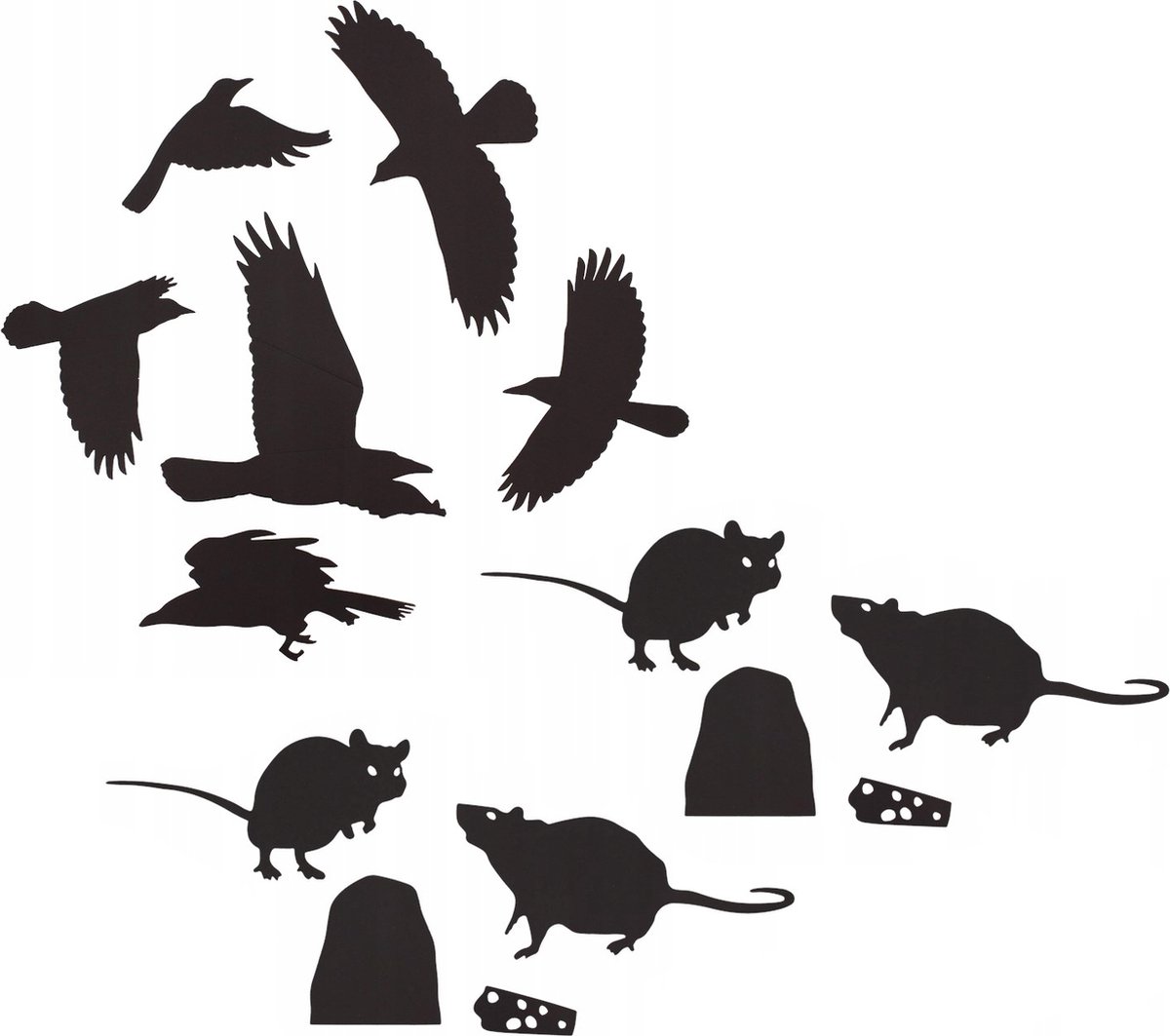 Halloween Muurgriezels - Ratten & Kraaien - Wand- en Raamdecoratie - 24 stuks