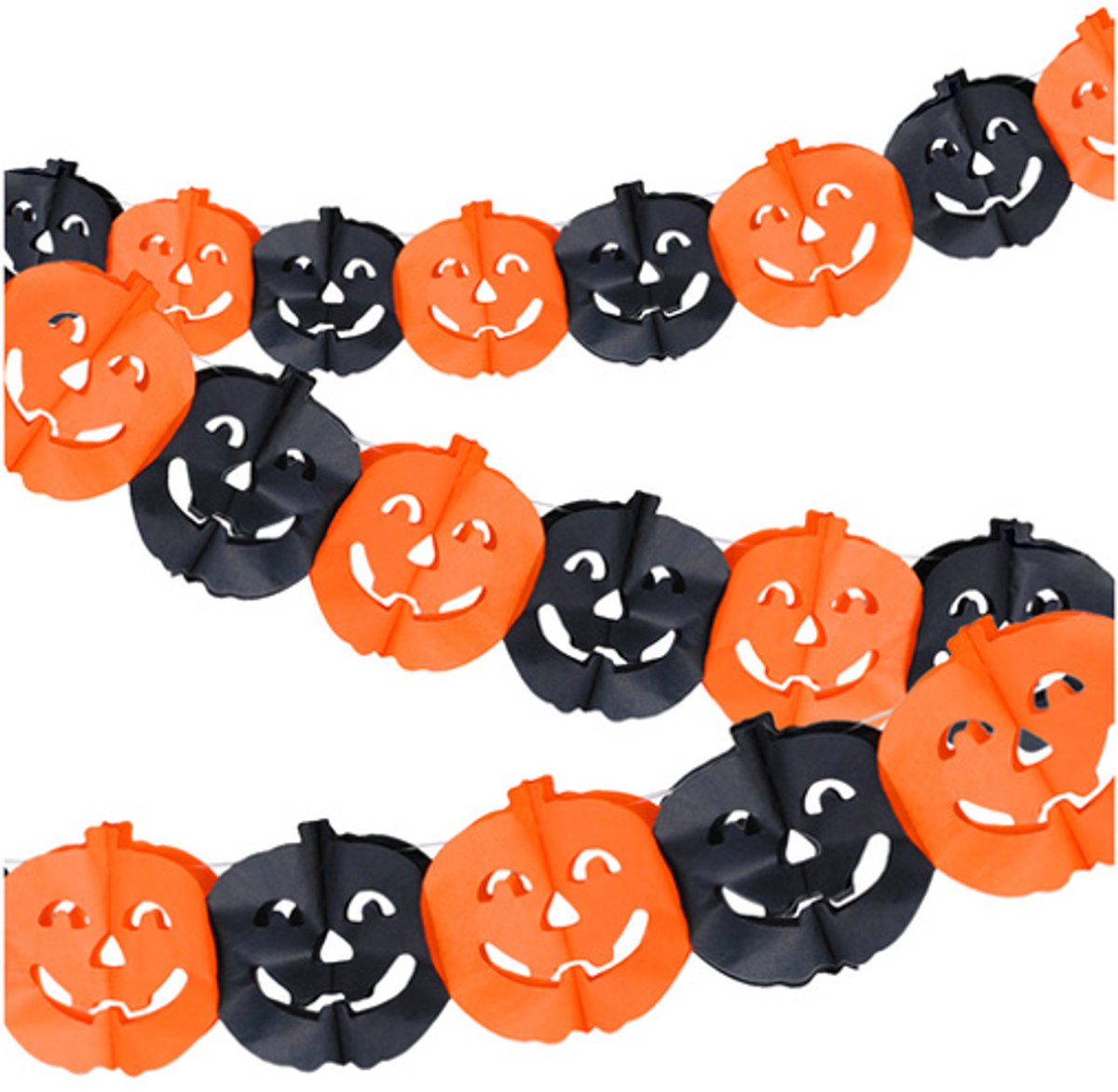Halloween Slinger Oranje/Zwart met Pompoenen – 3 Meter