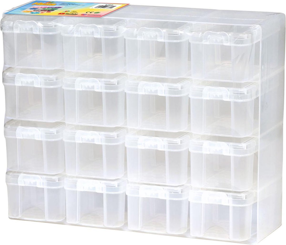 Hama Strijkkralen Opbergbox Set met 16 opbergdoosjes