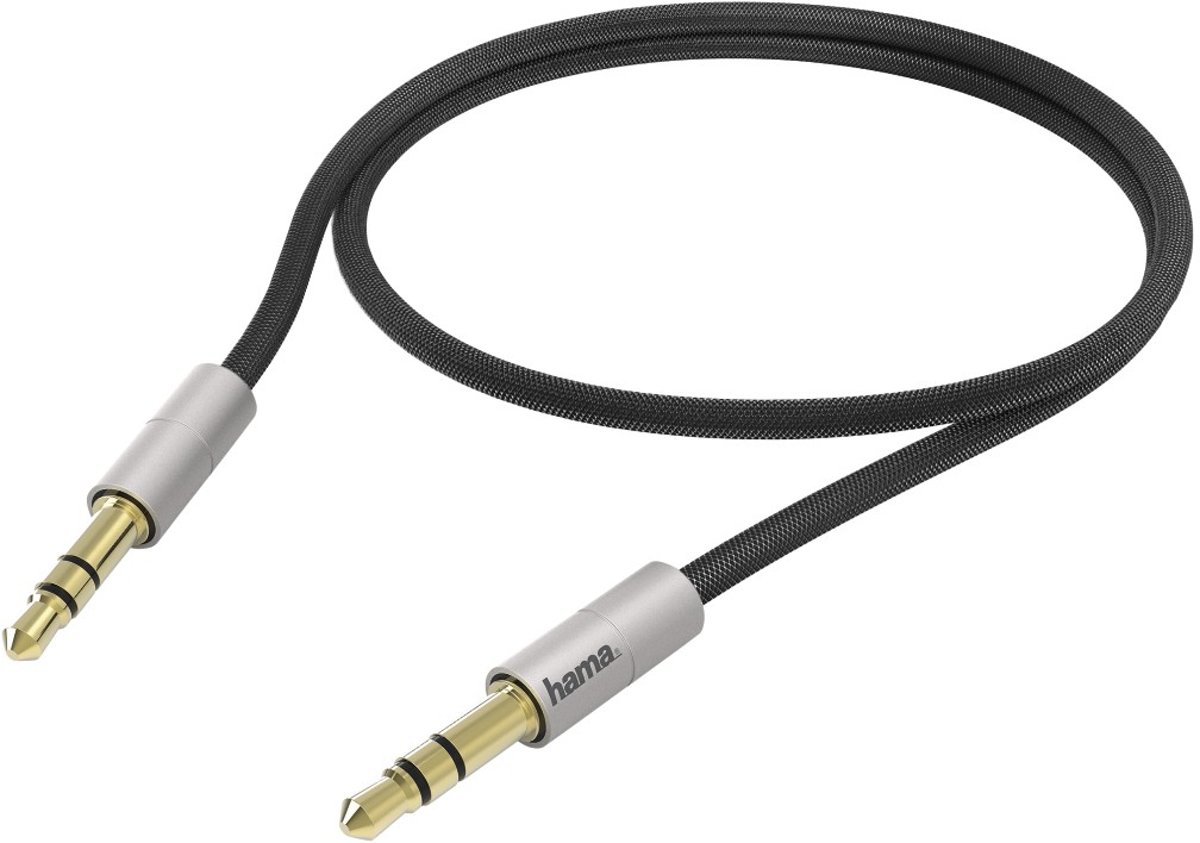Hama Verbindingskabel “AluLine”, 3,5 mm-jack, 0,5 m, zilver