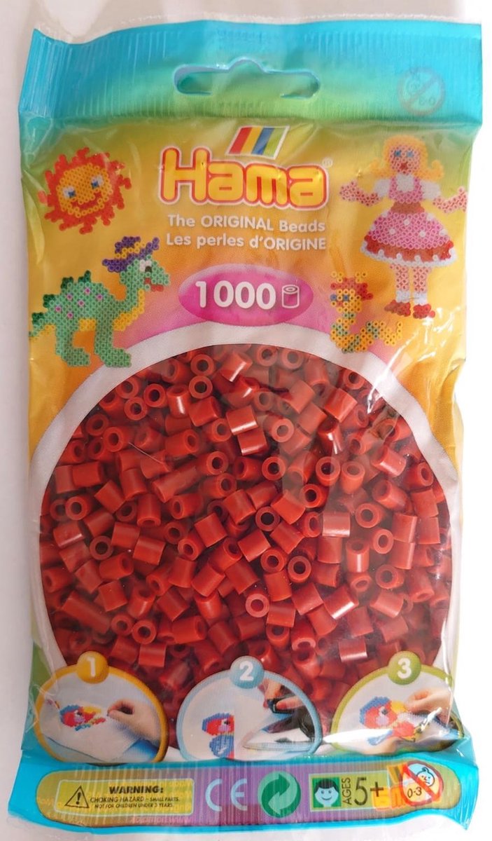 Hama strijkkralen natuurlijk bruin zakje met 1.000 stuks