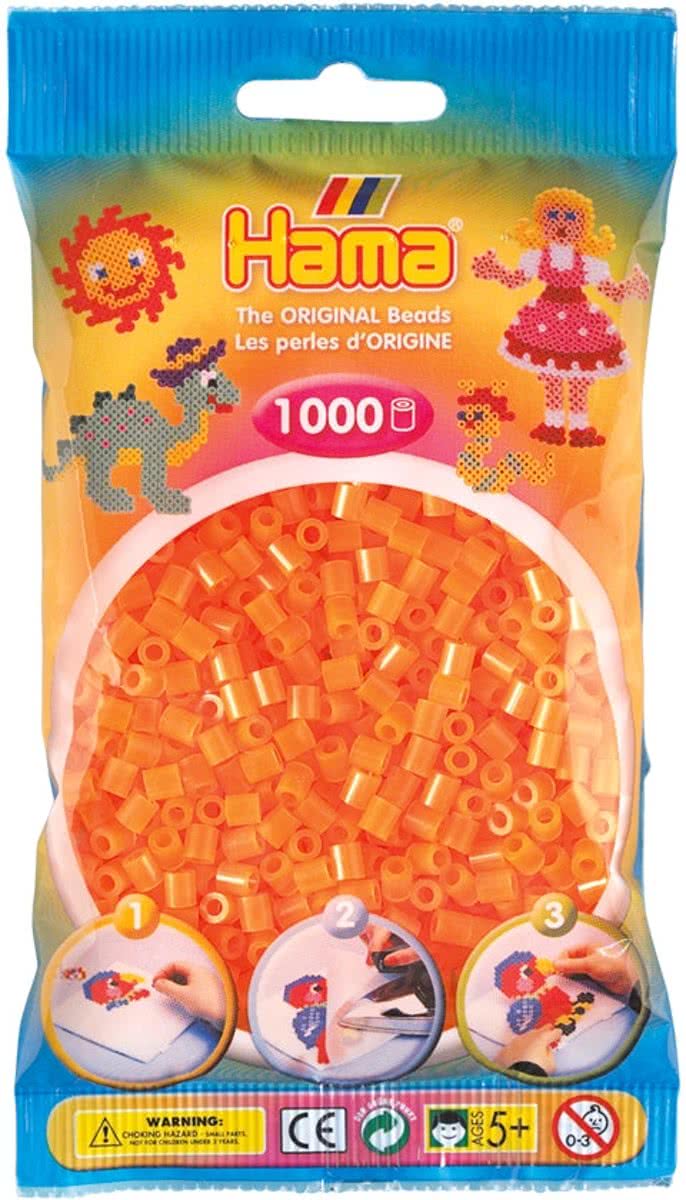 Strijkkralen 1000 Stuks Oranje Neon