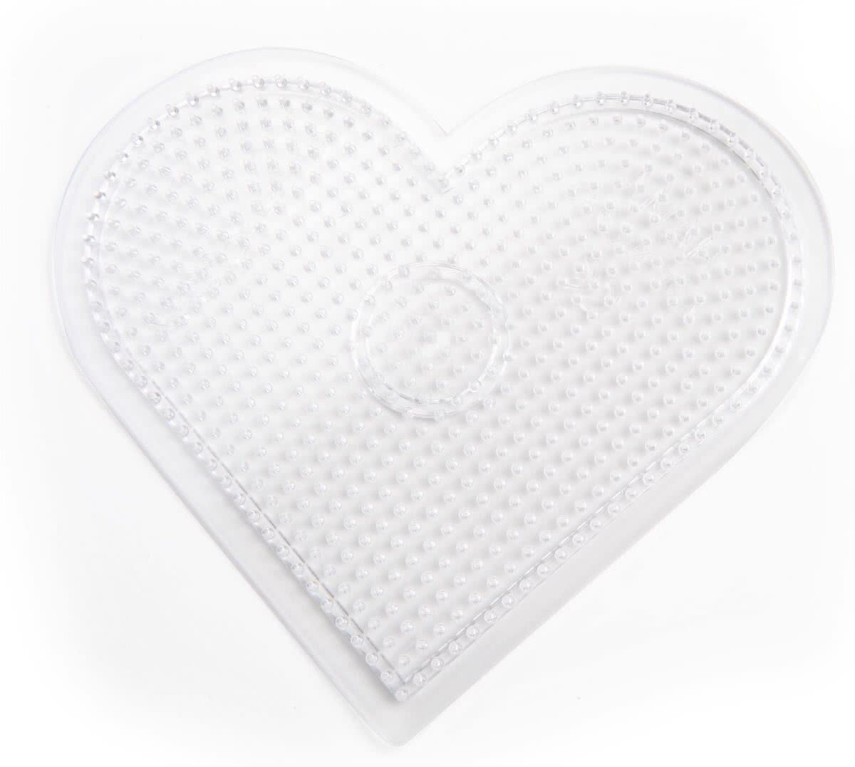 Strijkkralen Grondplaat Hart Groot Transparant