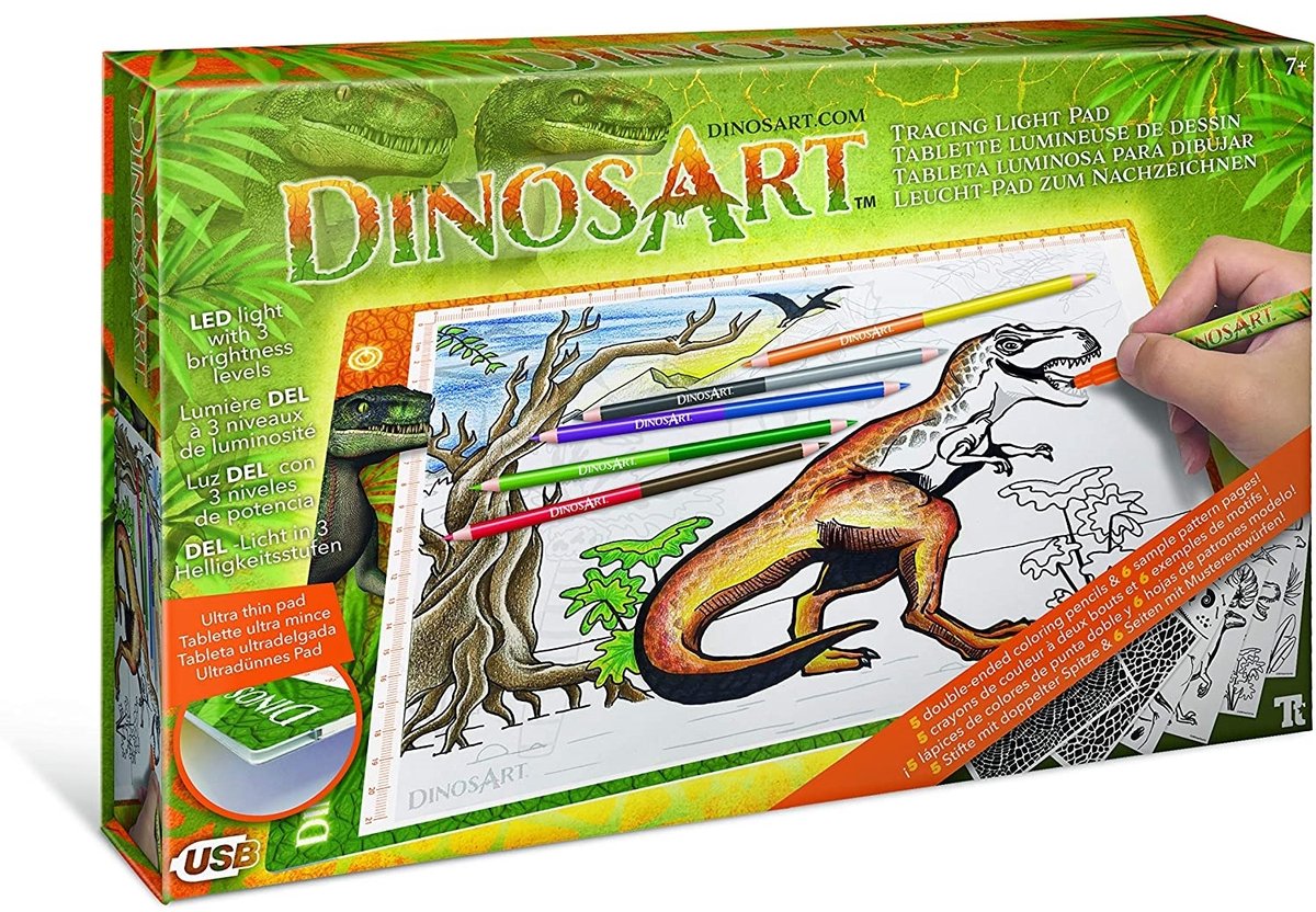 Dinosart teken tablet met licht