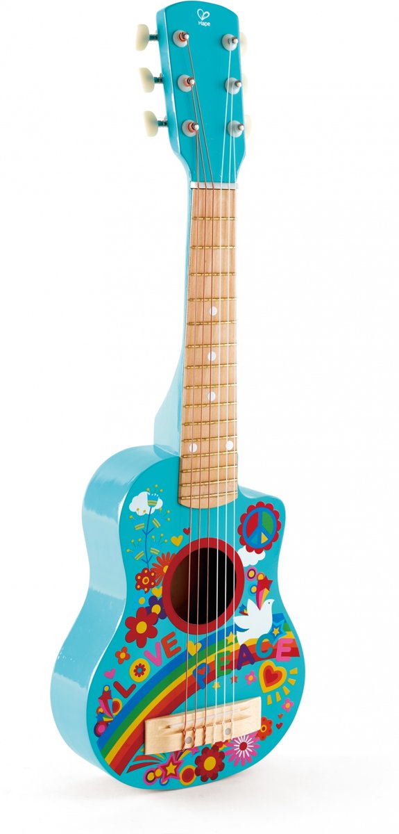   Flower Power Houten Gitaar 66 Cm