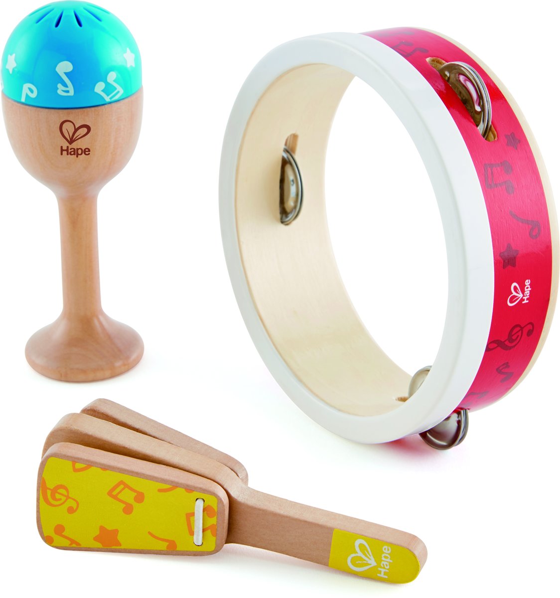   Houten Percussieset 3-delig