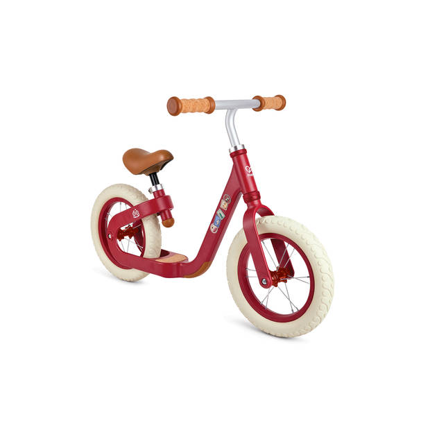 Hape loopfiets leren, rood