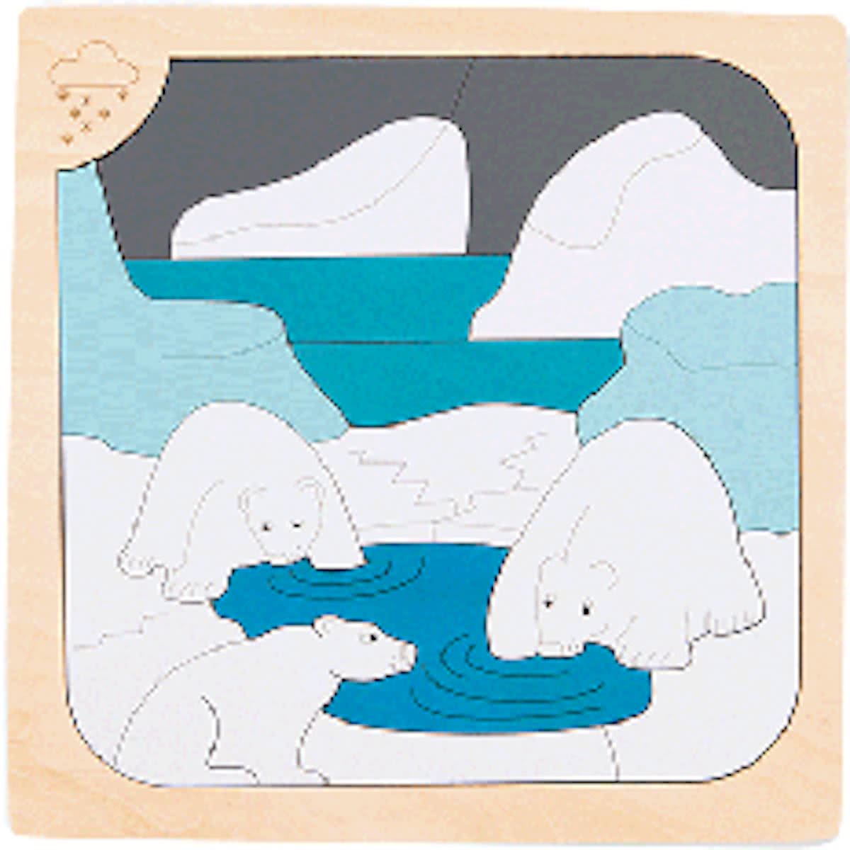 Houten lagen puzzel koud en heet