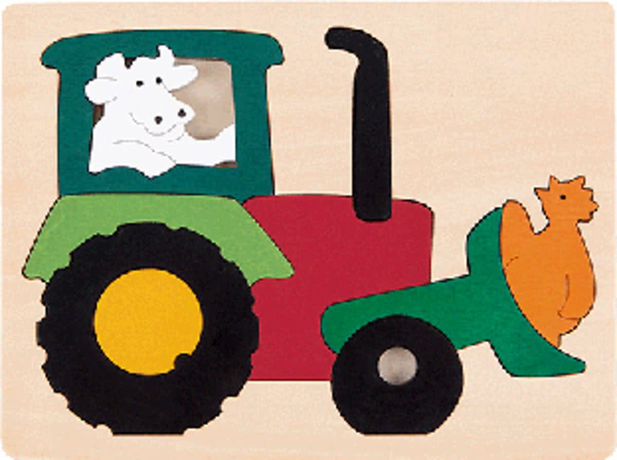Houten puzzel tractor