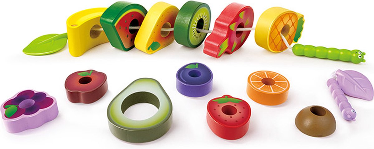 Houten rijgset fruit - Hape - vanaf 24 maanden