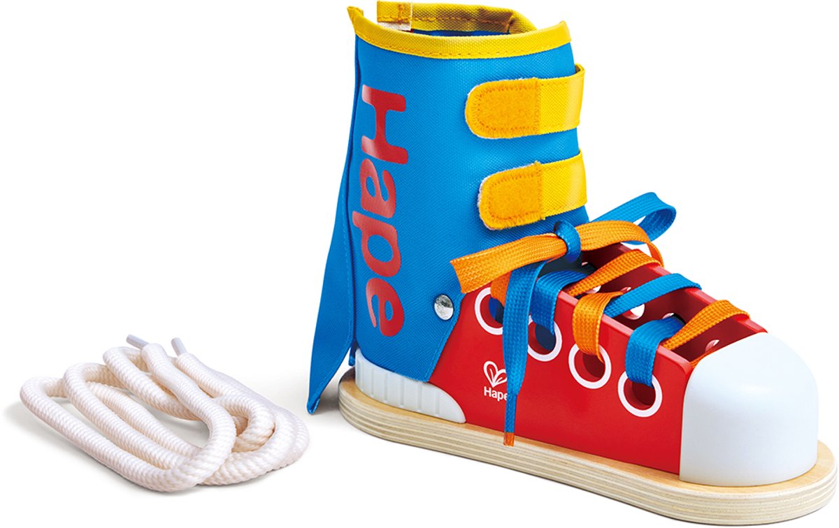 Leren veterstrikken oefensneaker - Hape - vanaf 3 jaar