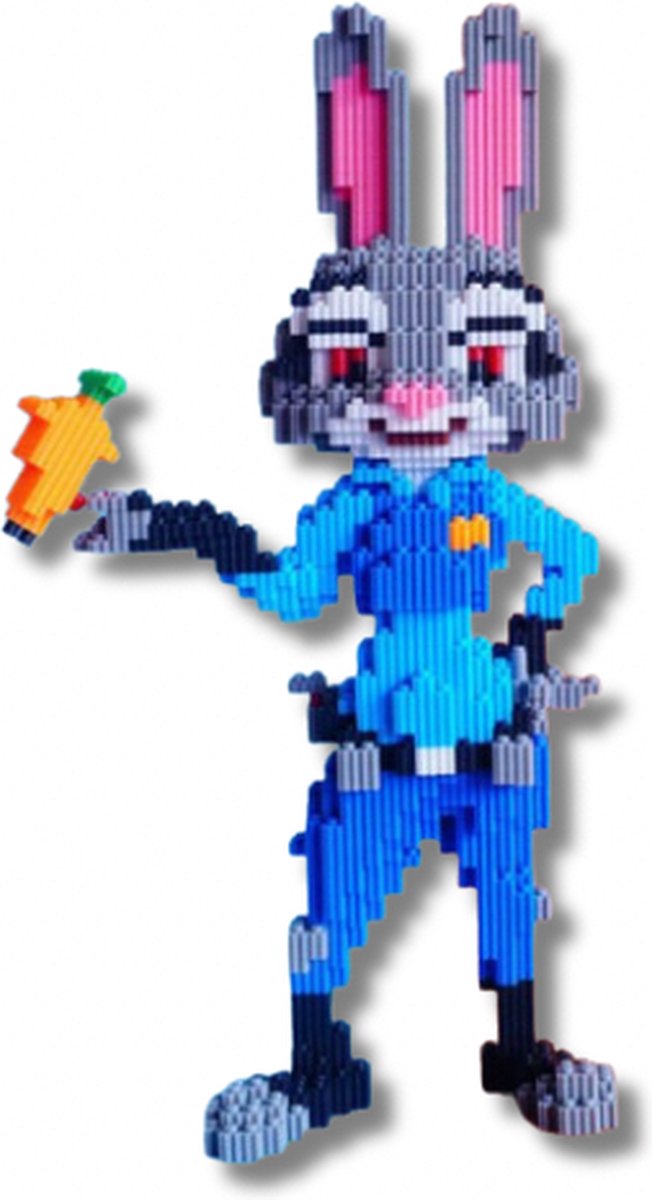 Politie konijn - 38cm - 3850 pcs - Bouwstenen Set – Bouwpakket – Creatief constructiespeelgoed – Vanaf 8 jaar – Gedetailleerd model