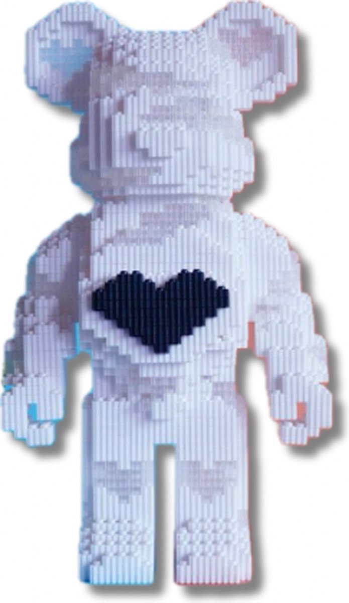 Valentijns beer - 32cm - Bouwstenen Set – Bouwpakket – Creatief constructiespeelgoed – Vanaf 8 jaar – Gedetailleerd model