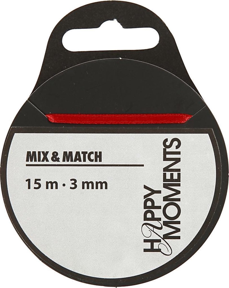 Happy Moments Satijnlint 3 Mm X 15 M Rood