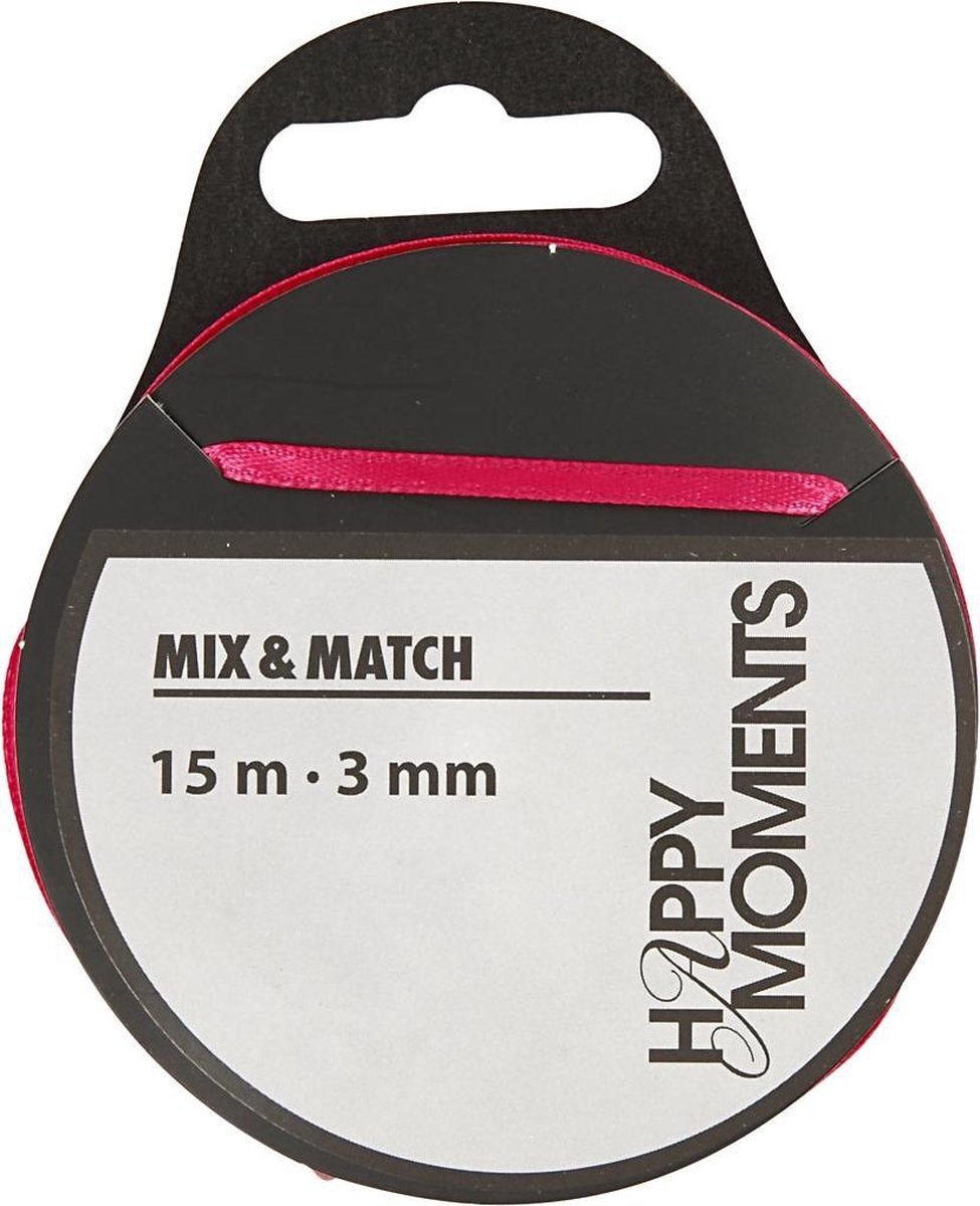 Happy Moments Satijnlint 3 Mm X 15 M Roze