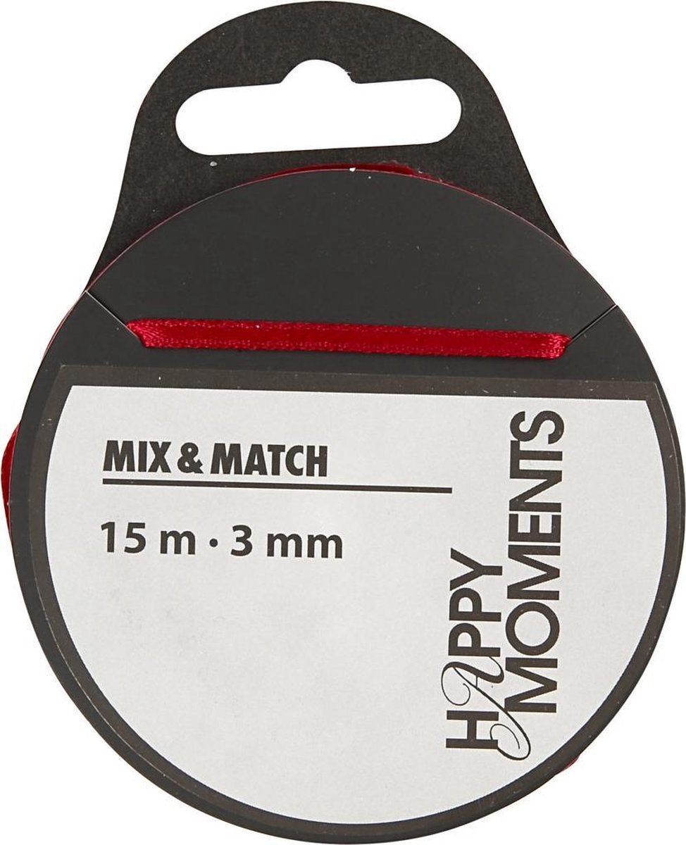Happy Moments Satijnlint 3 Mm X 15 M Wijnrood