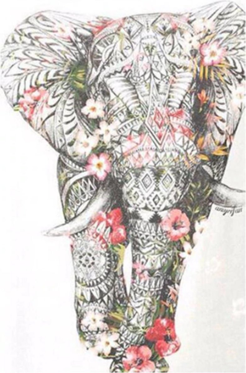 Happy Painter® Diamond Painting volwassenen - Hippie Olifant - 30x40cm