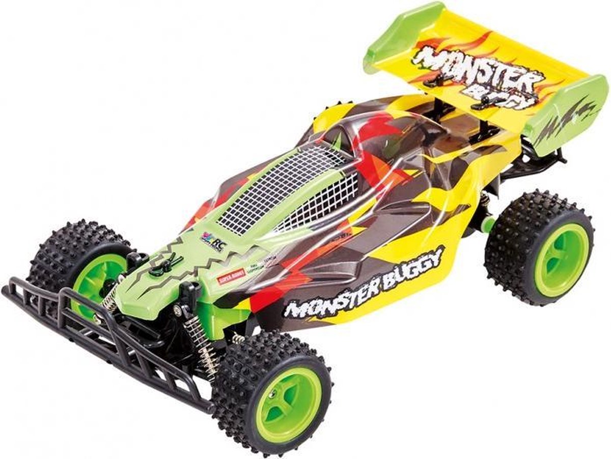 RC Monster Buggy 20 cm groen/geel
