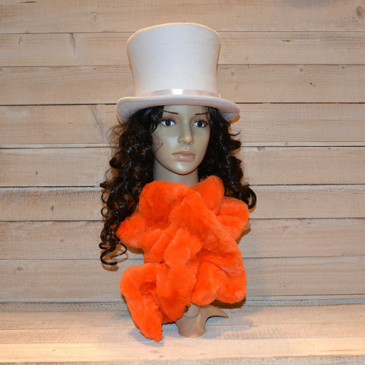 Happy Sjaal - Happy Scarf - Carnaval - Boa Sjaal - Unisex - One Size - Oranje