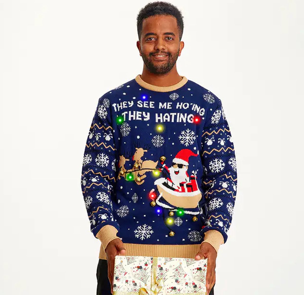 Foute Kersttrui met Lichtjes Dames & Heren - Lampjes - Christmas Sweater LED 