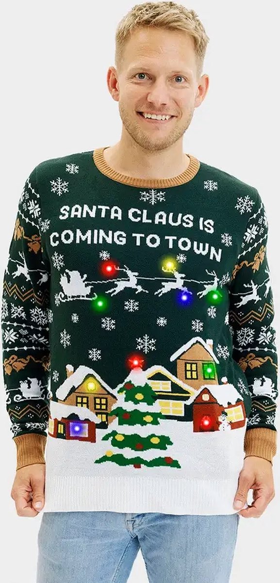 Foute Kersttrui met Lichtjes Dames & Heren - Lampjes - Christmas Sweater LED 