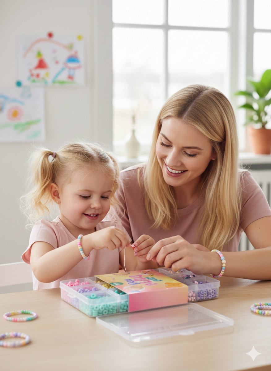 Armbandjes Maken Set – Pastelkleuren Knutselset voor Kinderen – Creatief Speelgoed vanaf 3 Jaar – Leuk Cadeau voor Meisjes