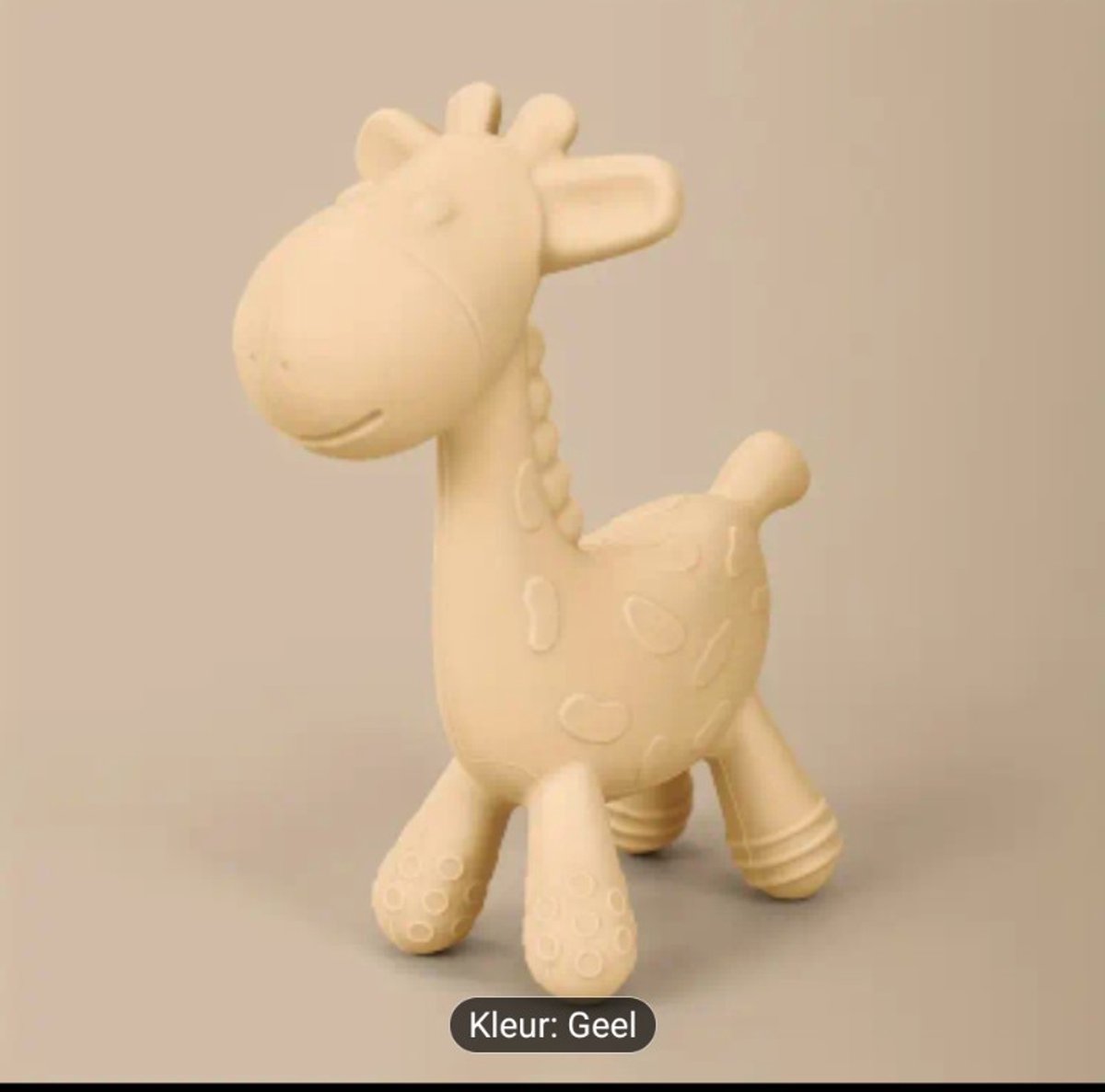 HappyBeebies - Baby Bijtspeeltje - Geel - Food Grade Siliconen - Schattig hertenontwerp - Kraamcadeau - BPA vrij