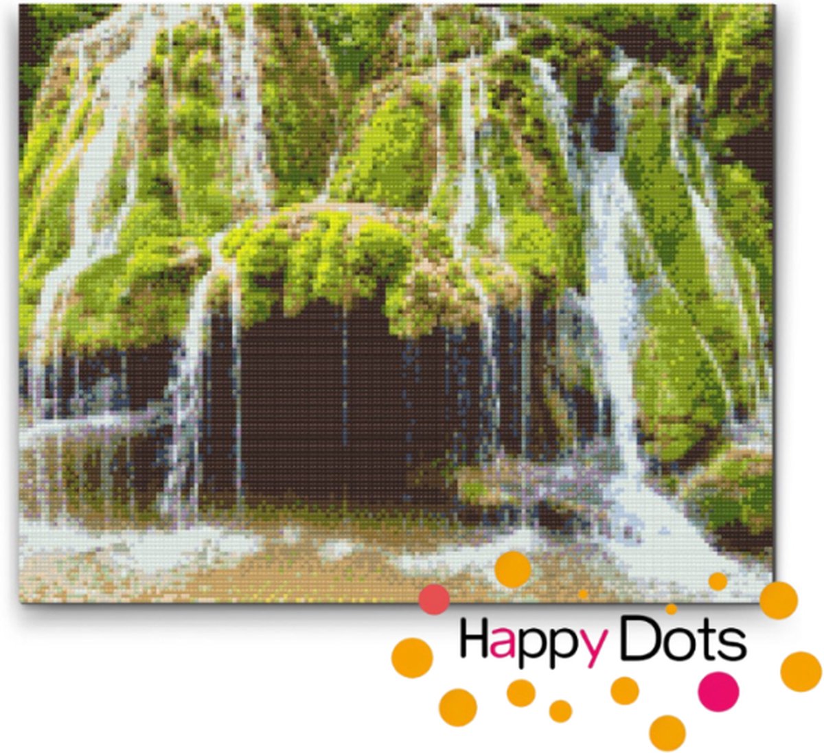 Diamond Painting Bigar Waterval Roemenië - 40x50cm - Ronde steentjes (HappyDots)