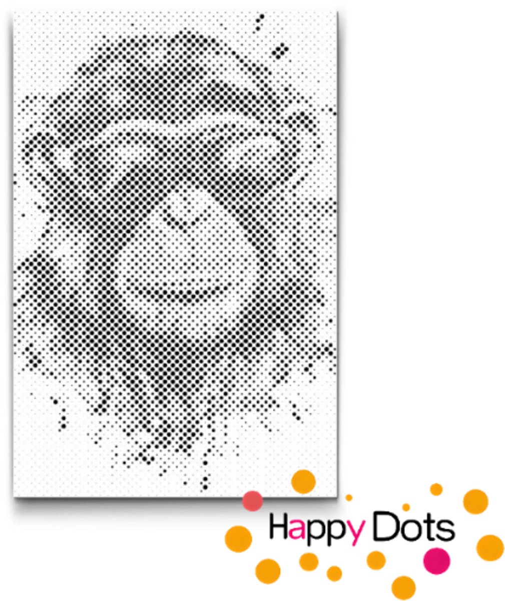 HappyDots DOT Painting Gekke dieren - Aap - 40x60cm