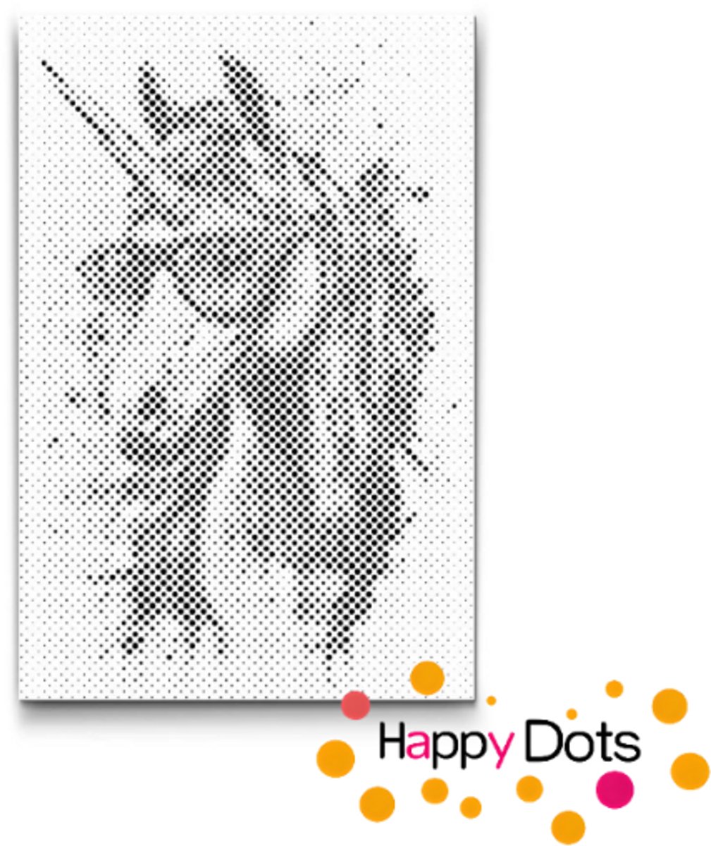 HappyDots DOT Painting Gekke dieren - Eenhoorn - 20x30cm