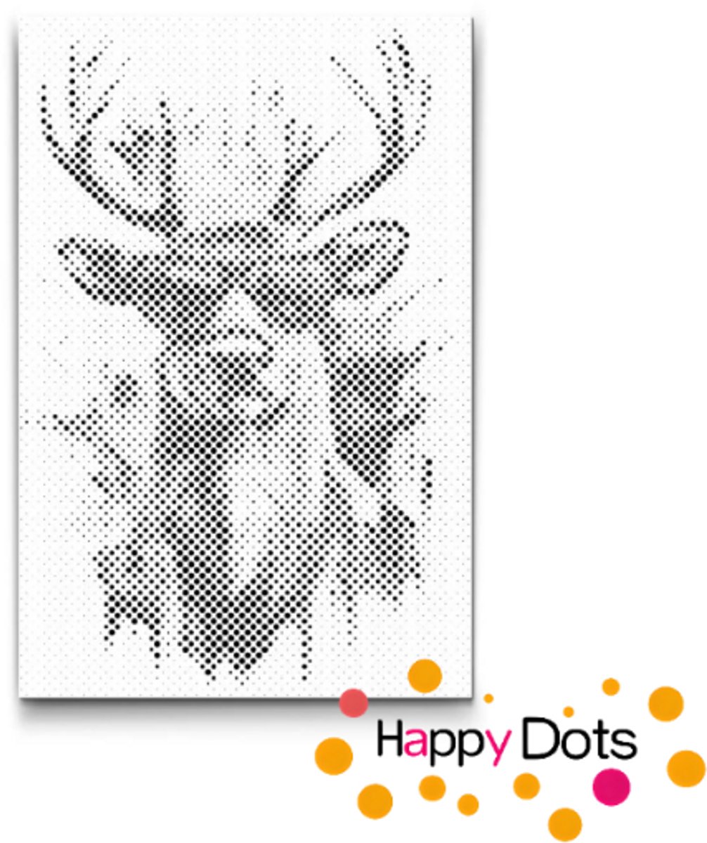 HappyDots DOT Painting Gekke dieren - Rendier 40x60cm