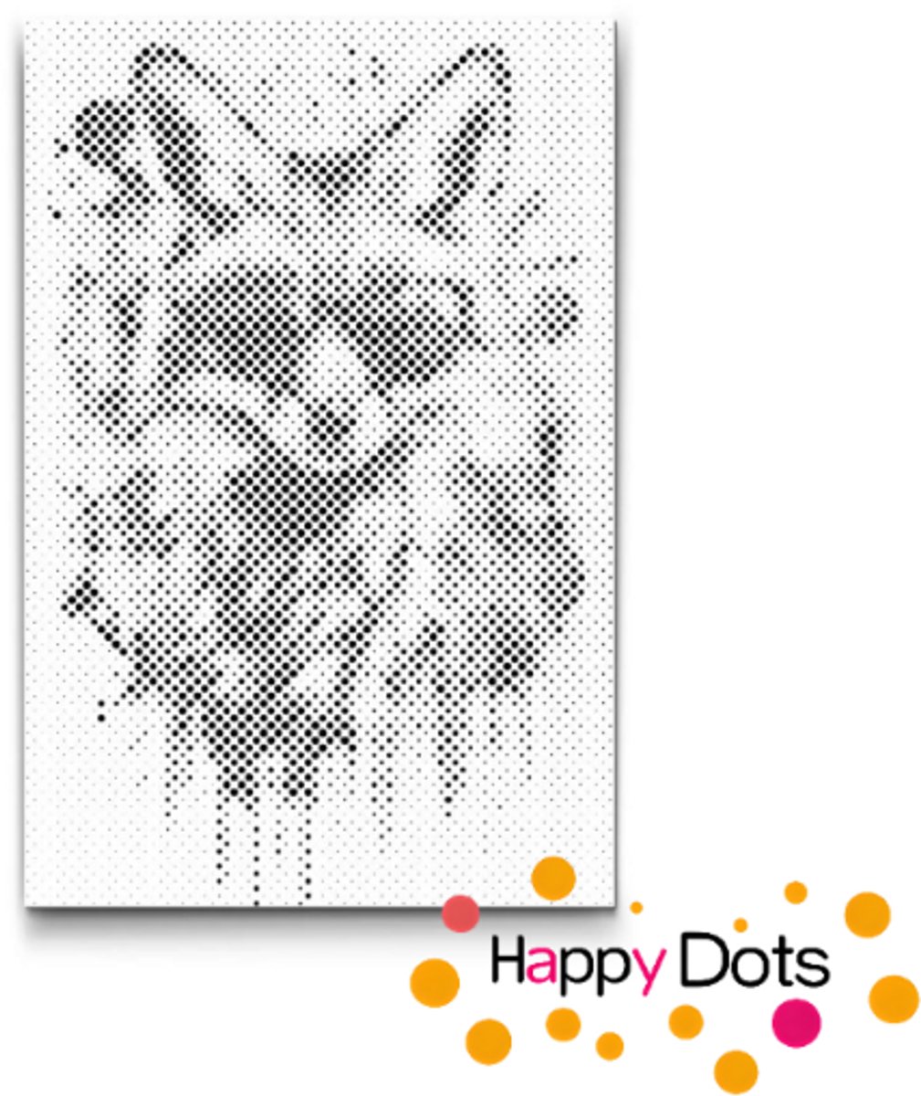 HappyDots DOT Painting Gekke dieren - Vos 20x30cm