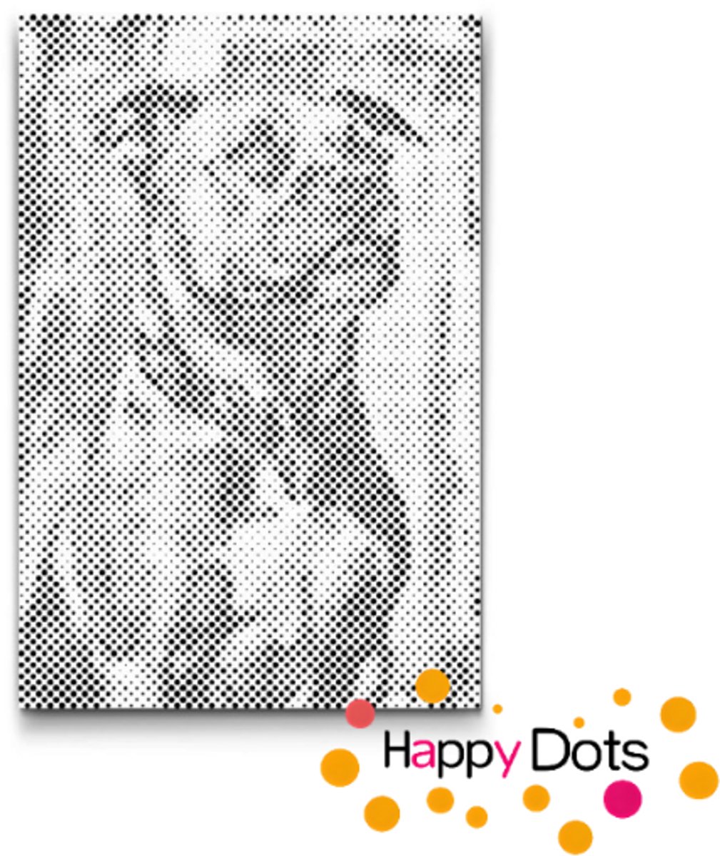 HappyDots DOT Painting Honden 05 - Stippelschilderij 20x30cm
