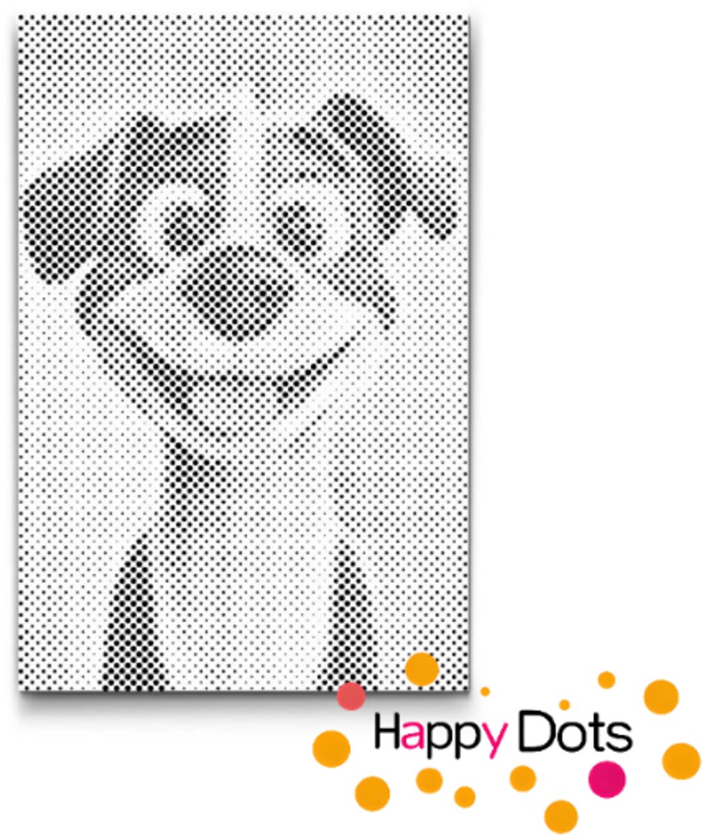 HappyDots DOT Painting Honden 14 - Stippelschilderij 40x60cm
