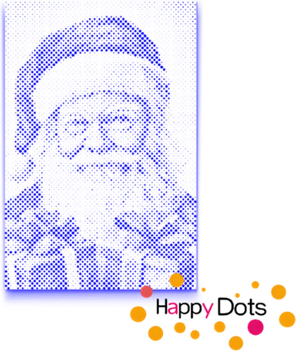 HappyDots DOT Painting Kerstman met cadeautjes - Stippelschilderij 20x30cm