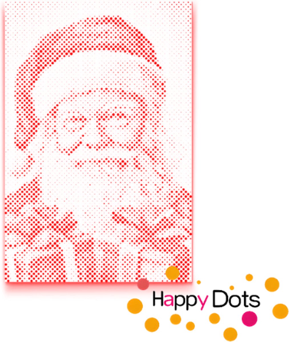 HappyDots DOT Painting Kerstman met cadeautjes - Stippelschilderij 40x60cm