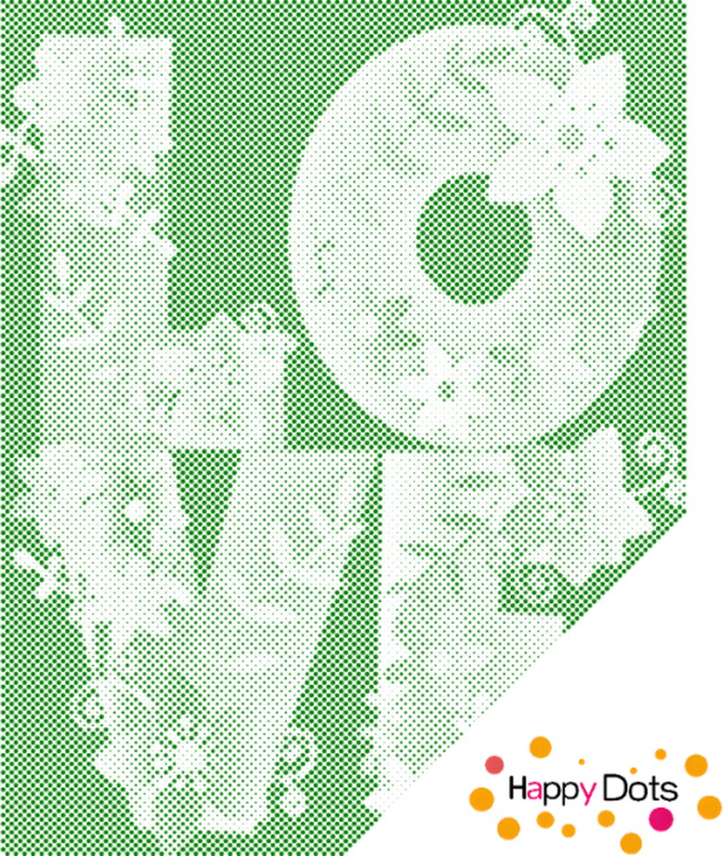 HappyDots DOT Painting Mandala Love 30x40cm - Stippelschilderij Groen