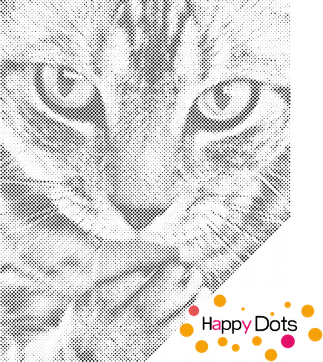 HappyDots DOT Painting Schattig katje 30x40cm - Stippelschilderij