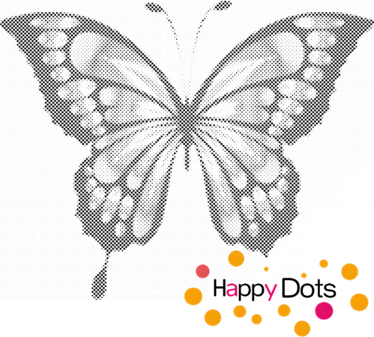 HappyDots DOT Painting Vlinder 30x40cm - Stippelschilderij