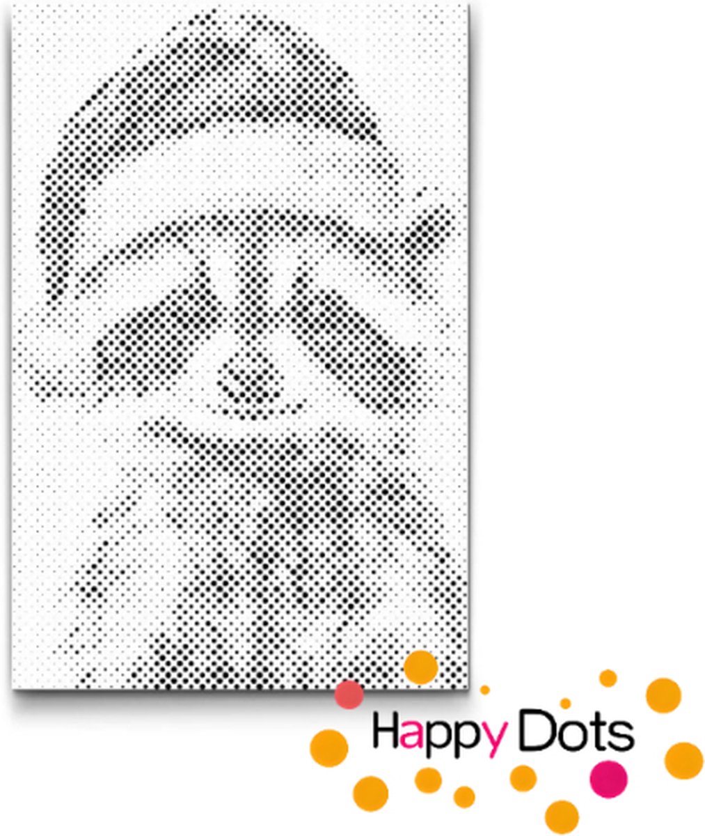 HappyDots DOT Painting Wasbeer met Kerstmuts - Stippelschilderij 20x30cm