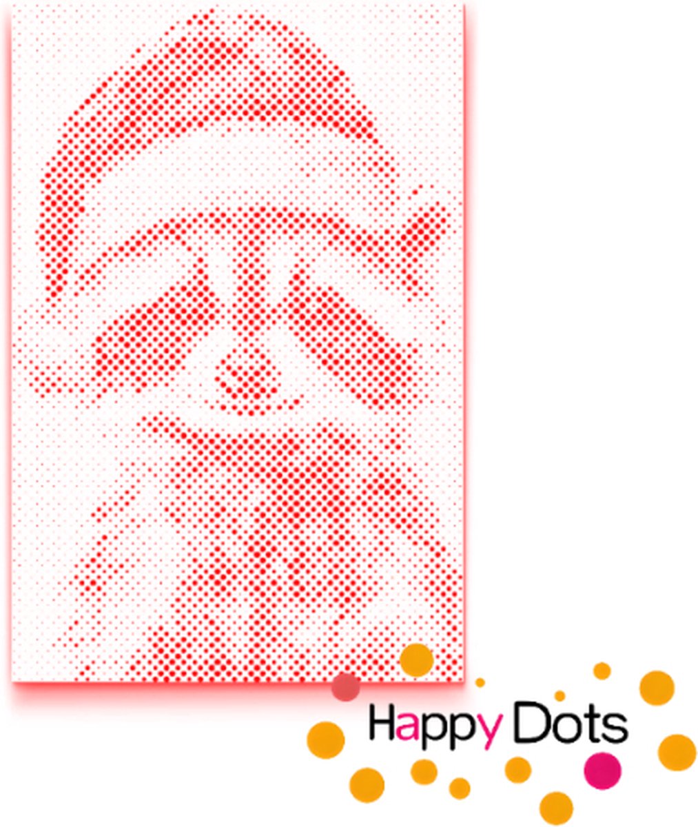 HappyDots DOT Painting Wasbeer met Kerstmuts - Stippelschilderij 40x60cm